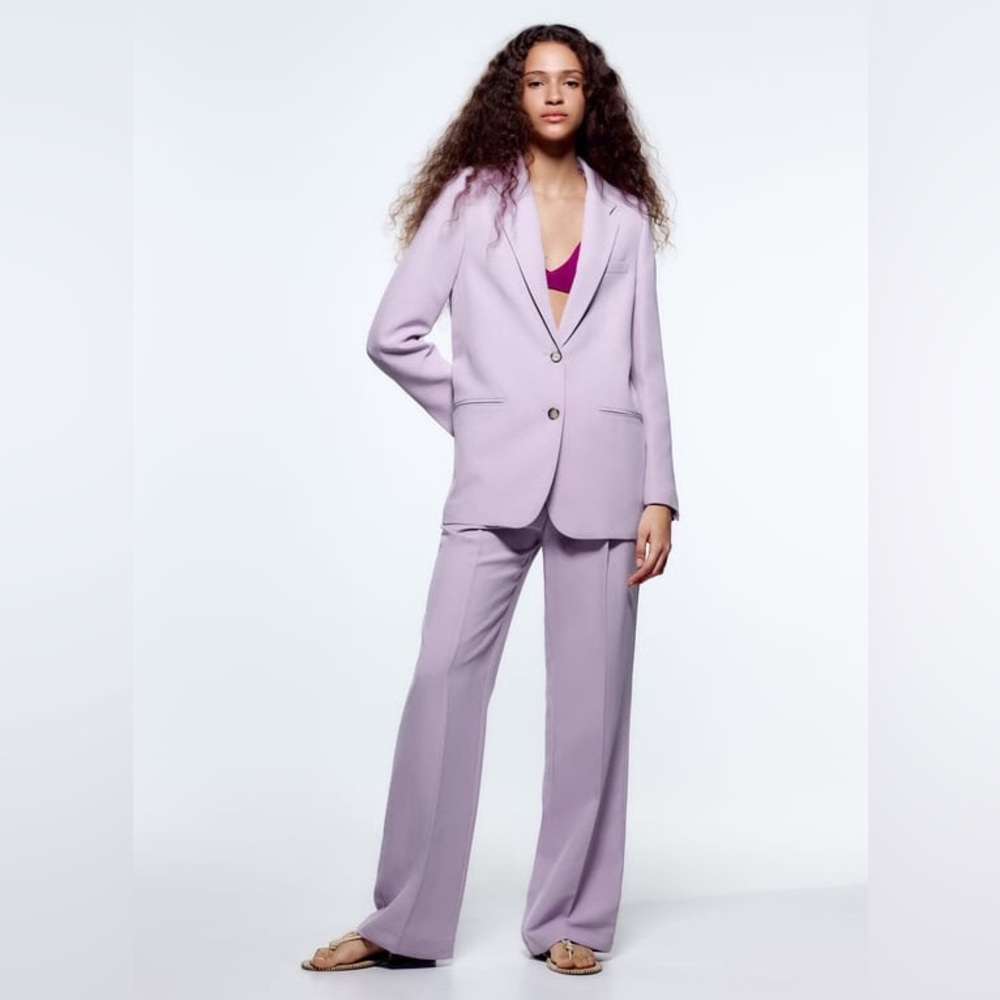 Zara Straight Cut Blazer Size Small - Lilac Purple - EUC